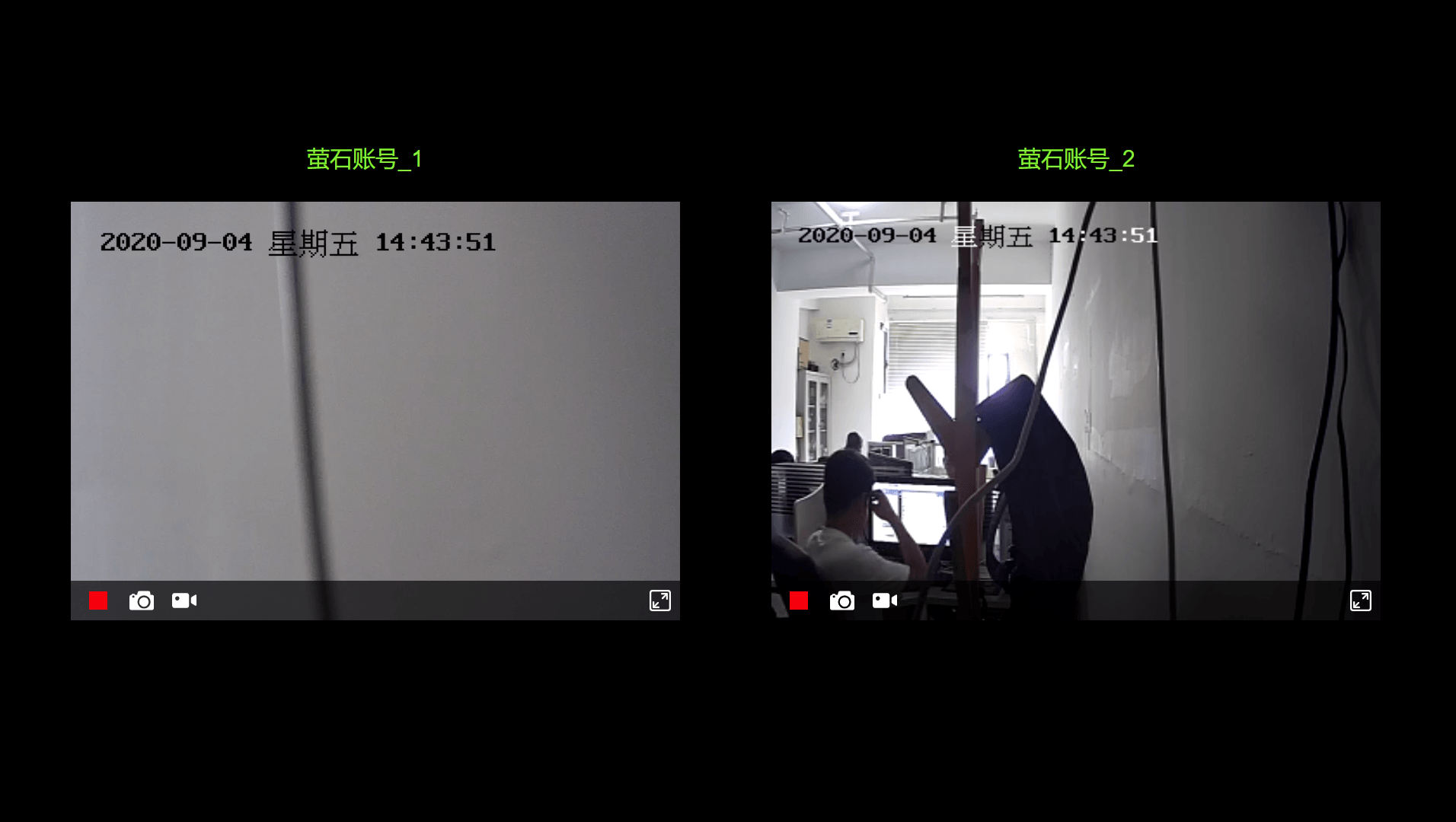 设备 - 用户页面 - 视频（萤石云）控件运行效果