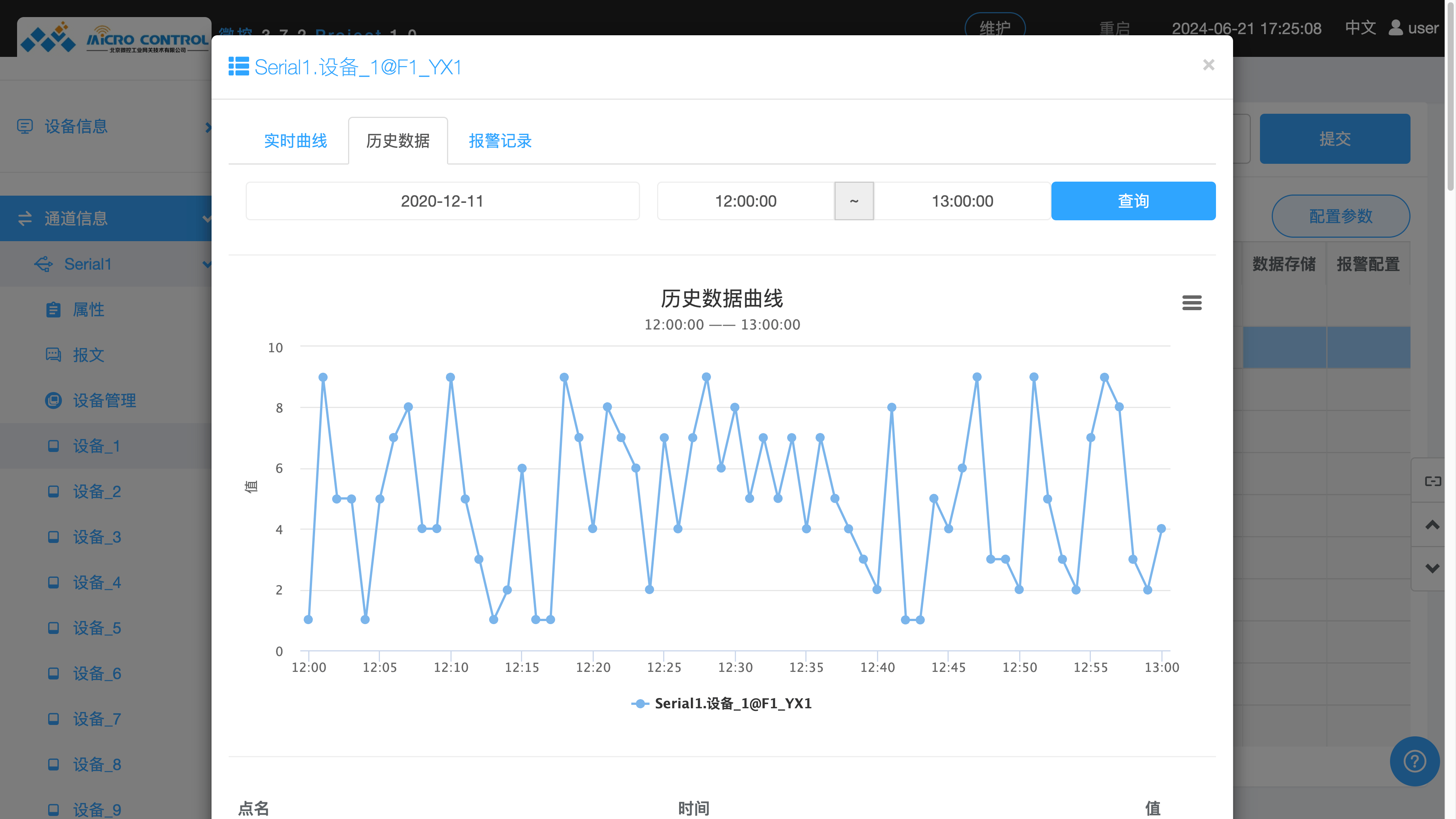 设备页面 - 查看数据 - 详细信息 - 历史数据